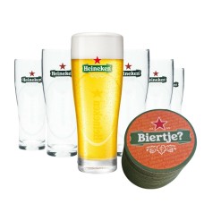 Heineken Bierglas 25cl Doos 6 Glazen Met Viltjes EK Versie!