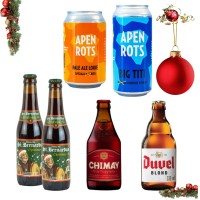  Kerstbier & Speciaal Bierpakket 6 Flessen 5 Soorten + Doos  en Kaartje Prettige Kerstdagen!