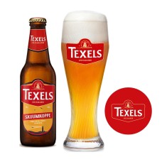  Texels Skuumkoppe Bierpakket Krat 24 Flesjes Met 6 Glazen 30cl En 1 Rol van 100 Viltjes