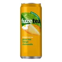 Fuze Tea Green Tea Mango Chamomile Ice Tea Blikjes 33cl Tray 24 stuks