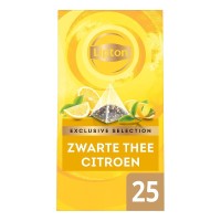 Lipton Exclusive Selection Zwarte Thee Citroen Doos 25 Zakjes 1,7 Gram