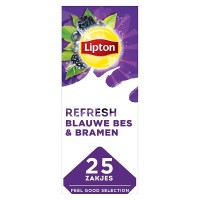 Lipton Feel Good Selection Zwarte Thee Blauwe Bes Bramen Pakje 25 zakjes x 1,6 gram