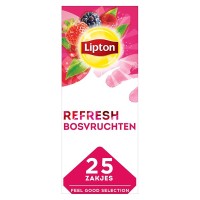 Lipton Feel Good Selection Zwarte Thee Bosvruchten Pakje 25 Zakjes 1,6 Gram