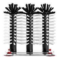 Spoelborstel 3-borstels Uitvoering RVS onderzijde