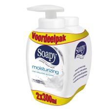 Handzeep Soapy Moisturizing met pomp en navulling 2 flesjes 300 ml