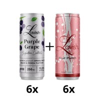  Lavish Mixpack Blikjes 25cl 6x  Fruit Punch En 6x Purple Grape (totaal 12 blikjes)