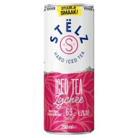 Stelz Hard Iced Tea Lychee Blikjes 25cl Tray 12 Stuks