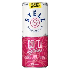 Stelz Hard Iced Tea Lychee Blikjes 25cl Tray 12 Stuks