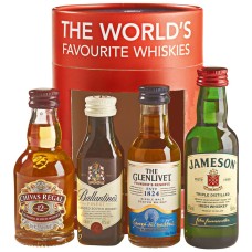  The World’s Favorite Whisky Cadeau Set 4 Flesjes 5cl Geschenkverpakking