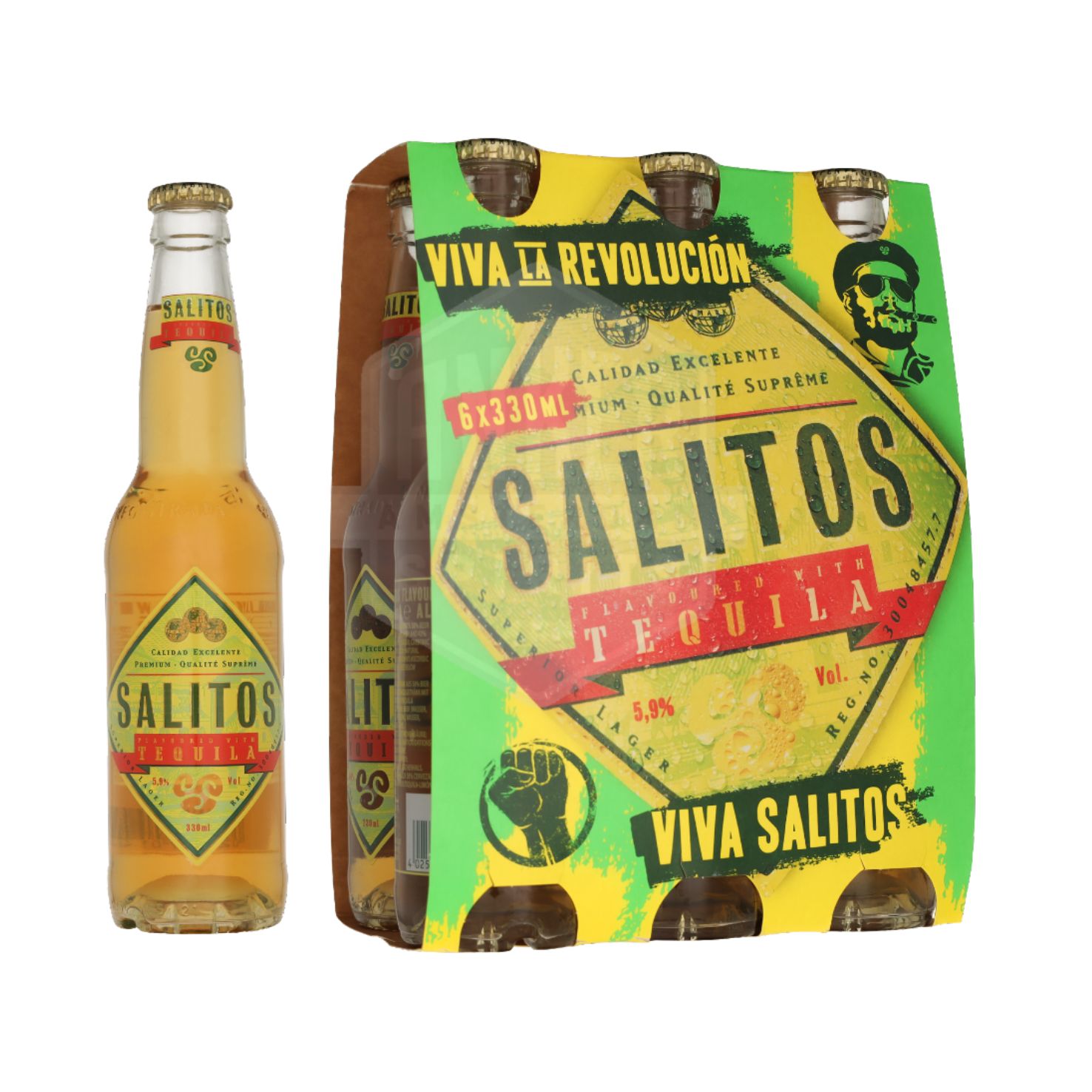Salitos Tequila Lime Bier 33cl – doos met 24 flesjes fris tequila-lime bier.