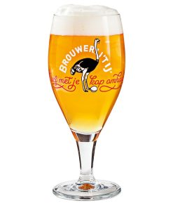 Brouwerij 't IJ IJwit Bierglas 30cl Doos 6 Stuks transparante bierglazen met struisvogellogo