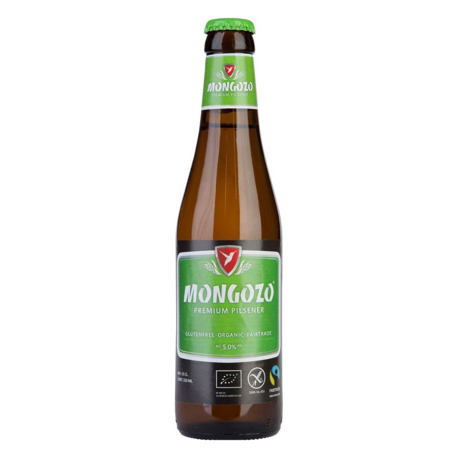 Mongozo Glutenvrij Bier fles 33cl krat 24 stuks