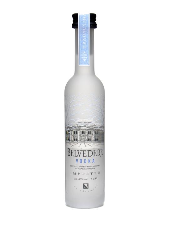Belvedere Vodka 5cl mini flesjes doos met 6 premium vodka flesjes