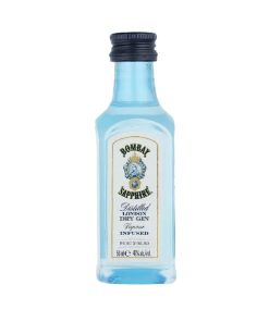 Bombay Sapphire Gin 5cl mini flesjes met 40% alcohol, pak 10 stuks