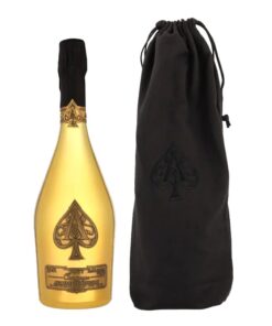 Armand de Brignac Brut Gold Champagne 75cl, goudkleurige fles met schoppenembleem en velvet bag