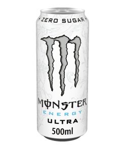 Monster Energy Ultra Zero White Blikjes 50cl Tray 12 Stuks tray met 12 suikervrije energy drink blikjes