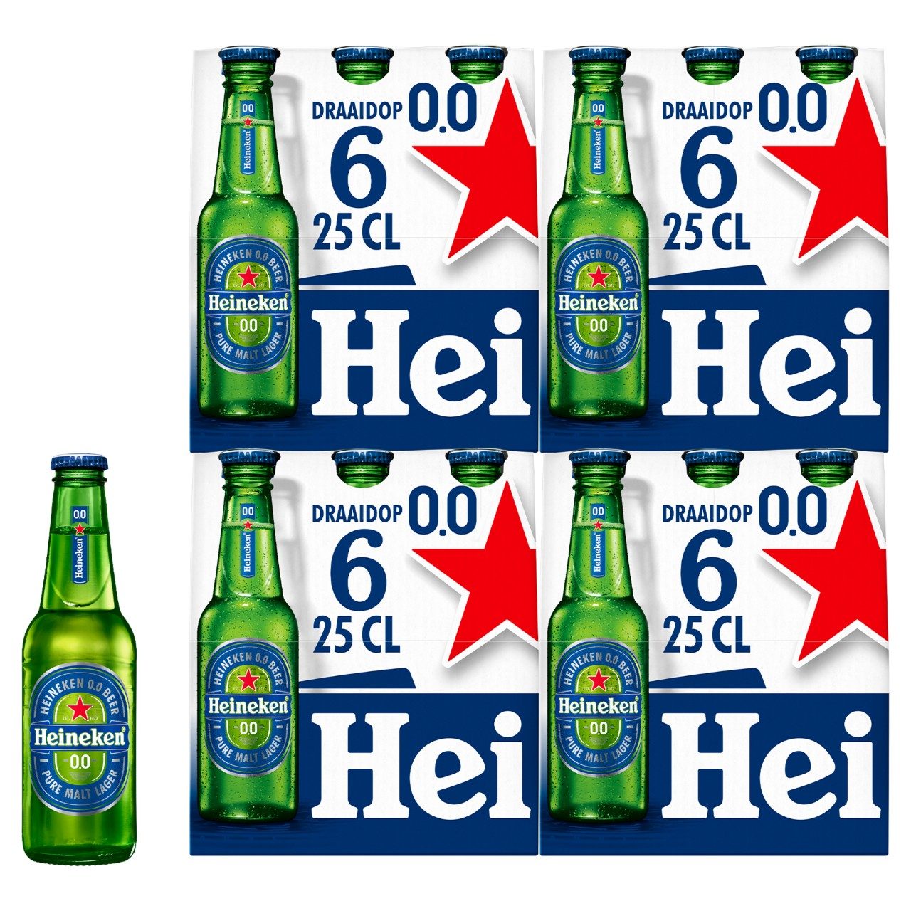 Heineken 0.0 Alcoholvrij Bier Draaidop Flesjes 25cl Doos 24 Stuks