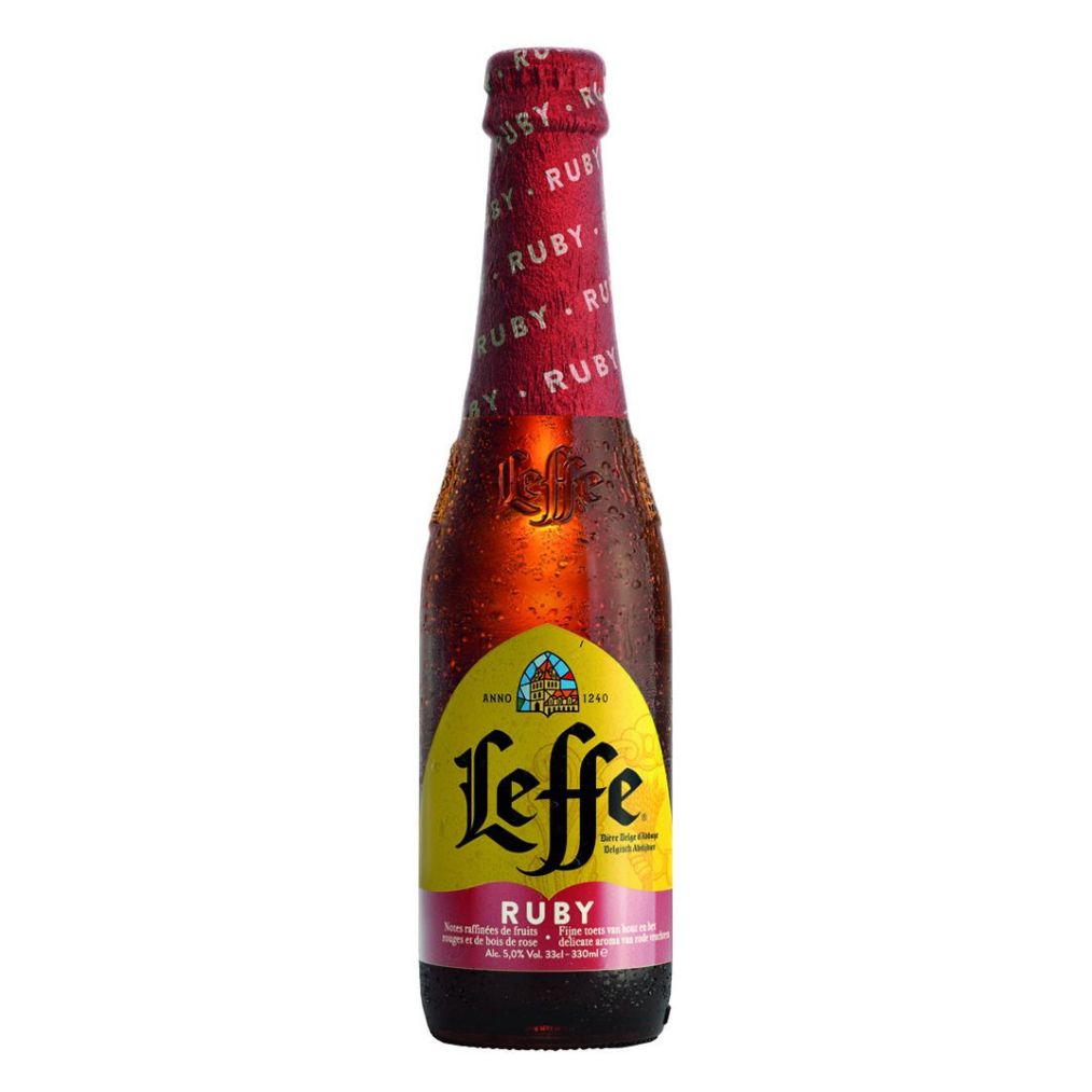 Leffe Ruby Fruitbier 33cl Flesjes Krat 24 Stuks