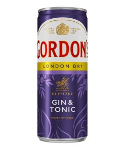 Gordons gin tonic premix blikjes tray van 12 stuks 25cl kant en klaar gemixt
