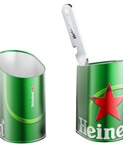 Heineken Bierafschuimer Houder RVS met Gratis Bierafschuimer