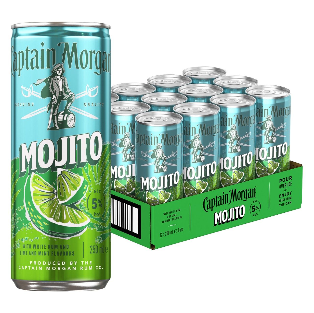 Captain Morgan Mojito 25cl blikjes tray