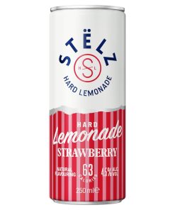 Stelz Hard Iced Tea Strawberry Blikjes 25cl Tray 12 Stuks