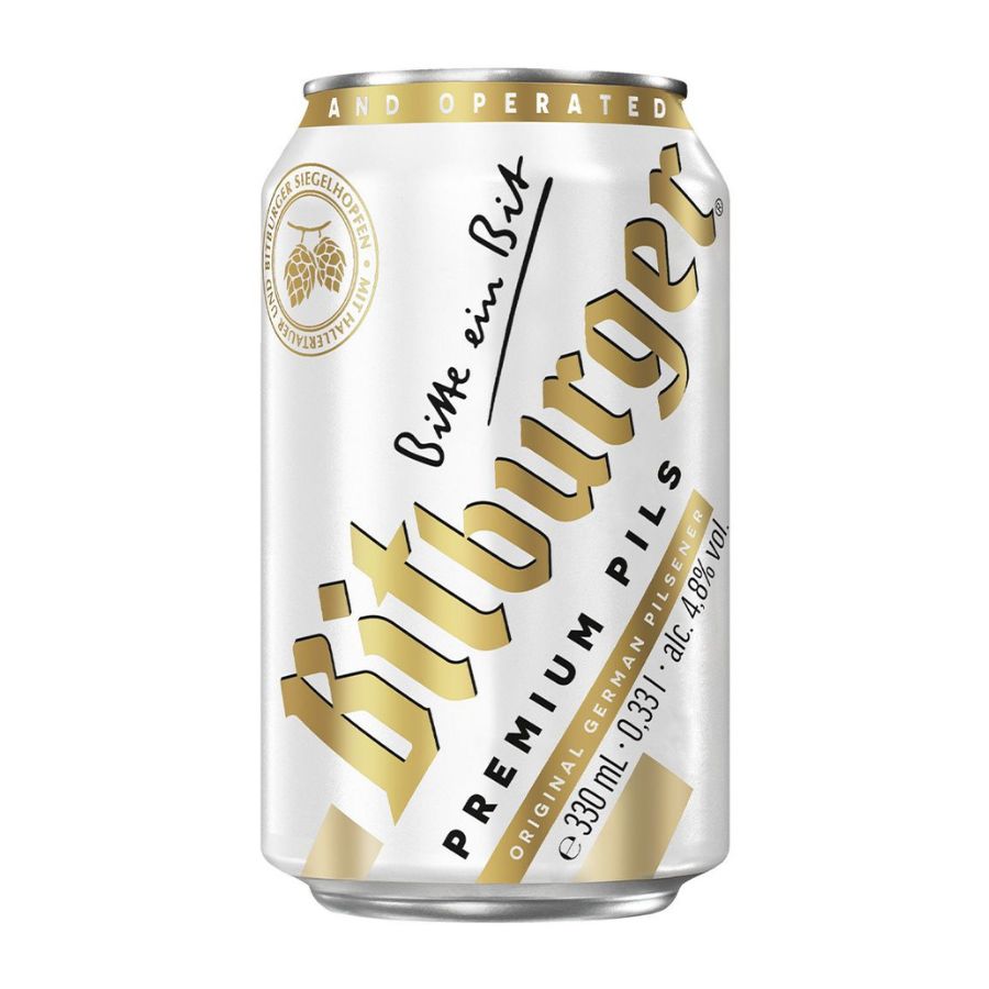 Bitburger bier blikjes tray 24 stuks 33cl