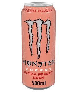 Monster Ultra Peachy Keen Zero Energy Drink blikjes 50cl tray 12 stuks