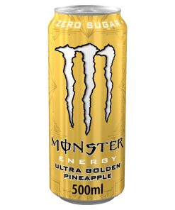 Monster Ultra Gold Pineapple Zero Energy Drink Blikjes 50cl Tray 12 Stuks