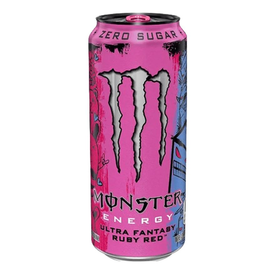 Monster Ultra Fantasy Ruby Red Zero Energy Drink Blikjes 50cl Tray 12 Stuks