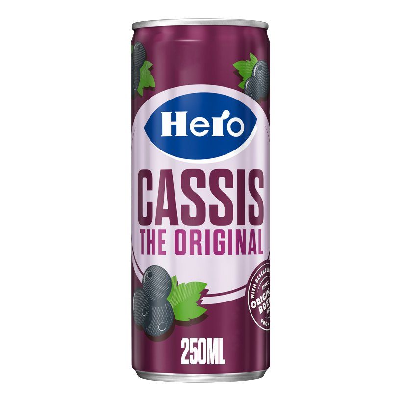 Hero Cassis tray met 24 blikjes van 25cl