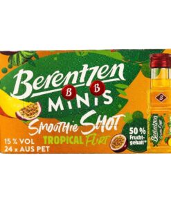 Berentzen Smoothie Shot Tropical Flirt 2cl mini flesjes, doos met 24 stuks