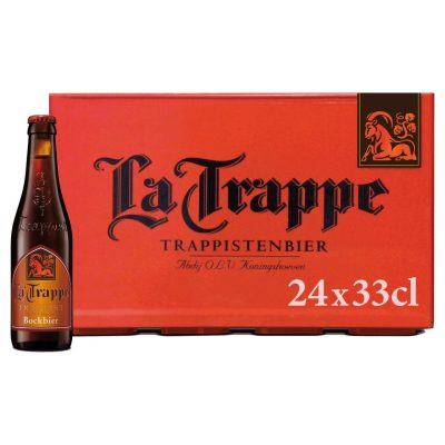 Bokbier in kratjes met La Trappe Bockbier, Brand Dubbelbock en een Ambrosia biervat van 20 liter