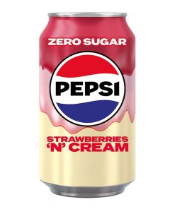 Pepsi Cream Strawberry suikervrije cola met aardbeismaak, 12 blikjes van 33cl